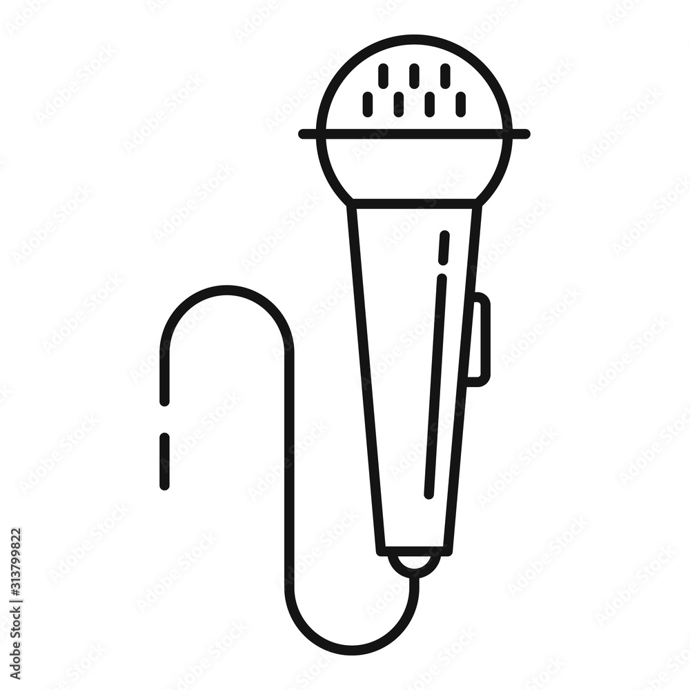 Poster microphone icon. outline microphone vector icon for web design isolated on white background