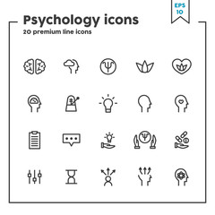 Psychology thin line icon. Concept of mental health. Vector illustration symbol elements for web design and apps
