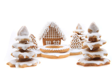 christmas ginger bread christmas house isolated