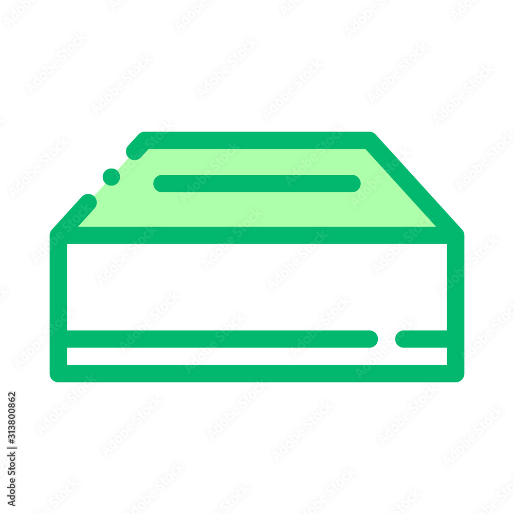 Poster delivery container packaging element vector icon thin line. carton open and closed packaging concept