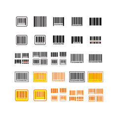 Bar code icon vector in set design on white background