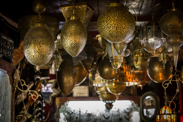 Arabic lamp from a merchant shop in the medina of Fes