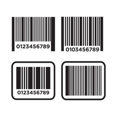Bar code icon vector in set design on white background