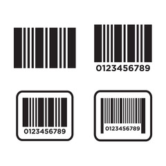 Bar code icon vector in set design on white background
