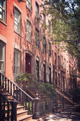 Fototapeta na wymiar Townhouses in Greenwich Village, New York City, USA