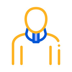 Orthopedic Cervical Collar For Neck Support Vector Icon Thin Line. Orthopedic And Trauma Rehabilitation, Belt And Walkers Concept Linear Pictogram. Medical Rehab Goods Illustration