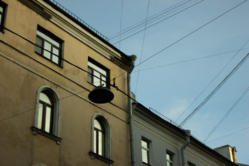 Fototapeta na wymiar Lantern on the background of St. Petersburg streets