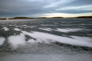 snow on lake ice, Lappeenranta Finland