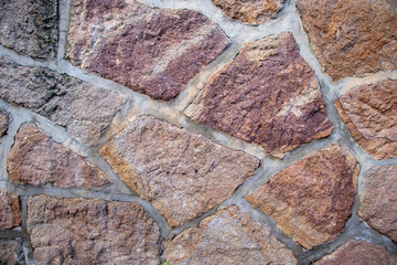 Granite masonry, texture of Stones and Cobblestones.