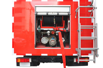Fire equipment at the back, fire truck