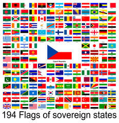 Czech Republic, collection of vector images of flags of the world