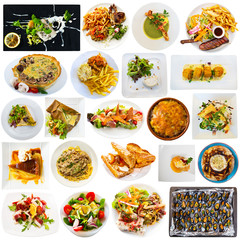 Collection of various French dishes