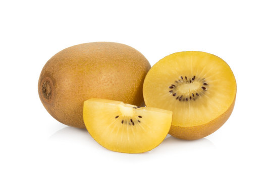 yellow kiwi or gold kiwi fruit isolated on white background