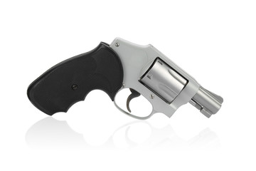 .38 airweight pocket revolver isolated on white background, backup gun, right side