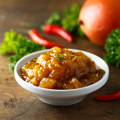 Homemade spicy mango chutney