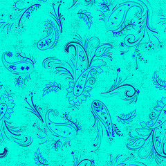 vector seamless graphical artistic detailed modern pailsey pattern. Floral motif, traditional indian design with texture at the background. Ethnic ornamental decorative allover print.