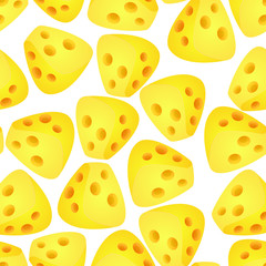 Cheese Flat Design Modern Style Colorful Seamless Pattern Background. Vector