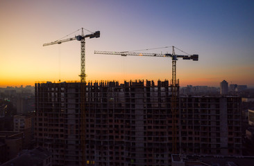 Aerial Shot of the Building in the Process of Construction