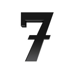 Fototapeta premium 7 number black 3d seven sign