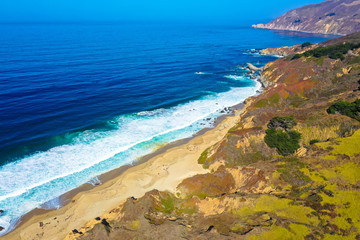 Luftbild: Strand am 17 Miles Drive, Monterey Kalifornien