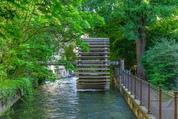 Wasserrad am Schwalllech in Augsburg