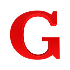 G letter 3d red sign