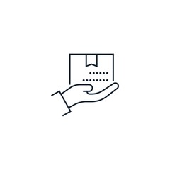 receive parcel creative icon. From Delivery icons collection. Isolated receive parcel sign on white background