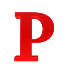 P letter 3d red sign