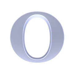 O letter 3d silver sign