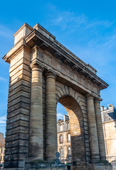 Obraz premium Bordeaux, France. View of the Burgundy gate, access to the historic center of the city declared a World Heritage Site by UNESCO, famous for its fine wines.