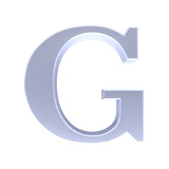 G letter silver 3d sign