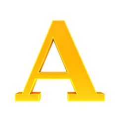 A letter gold 3d