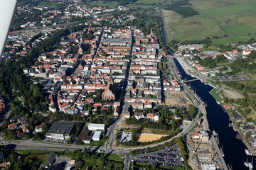 Greifswald, Blick auf die Altstadt von Osten 2014