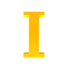 I letter gold 3d sign