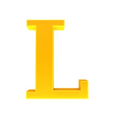 L letter gold 3d sign