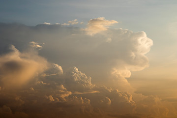 Clouds on sunset, amazing sky, nature background