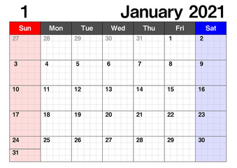 2021年　カレンダー