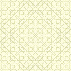 Olive green seamless background. Geometric pattern with arabic ornament