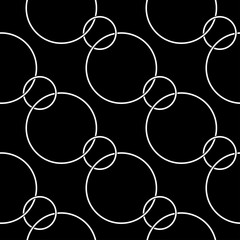 Dark geometric background. White seamless pattern