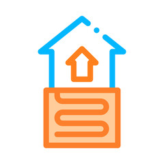 House Room Floor Heating Equipment Vector Icon Thin Line. Cool And Humidity, Airing, Ionisation And Heating Illustration