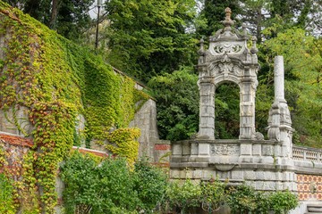 Massandra Palace of Emperor Alexander III in Upper Massandra on southern coast of Crimea. Palace Museum is branch of Alupka Palace and Park Museum-Reserve. Yalta, Crimea, Russia, September, 2019: 