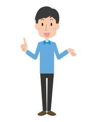 男性　全身　説明　教える　解説