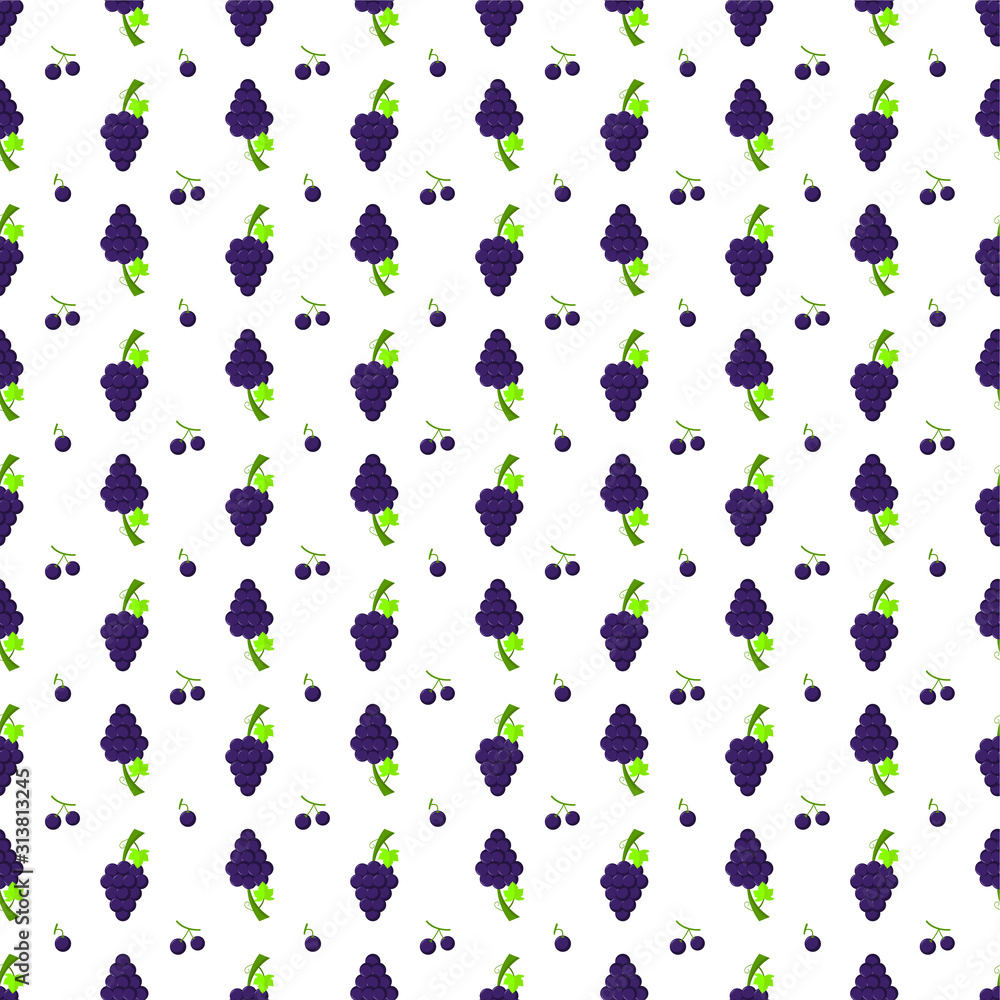 Poster grape seamless pattern on white background