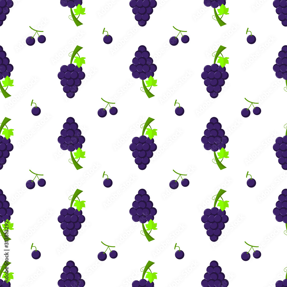 Poster grape fruits seamless pattern on white background