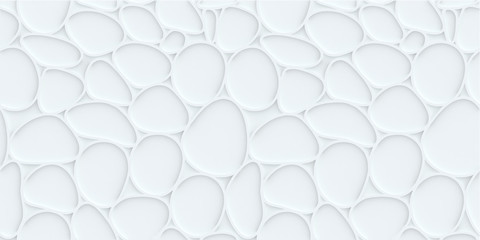White hexagon pattern background with seamless horizontal wave wall texture. Vector trendy ripple wallpaper interior decoration. Seamless 3d geometry