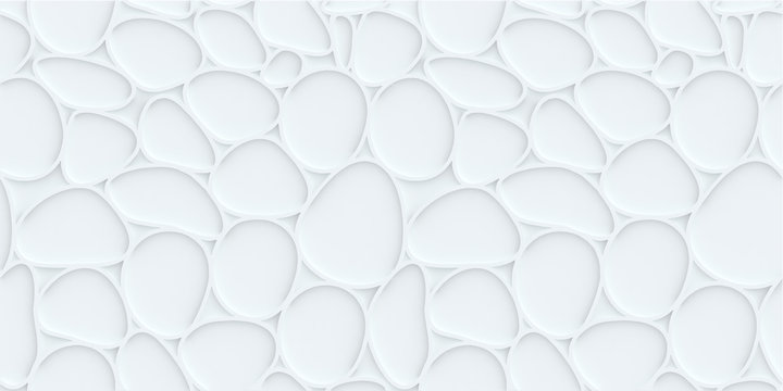White hexagon pattern background with seamless horizontal wave wall texture. Vector trendy ripple wallpaper interior decoration. Seamless 3d geometry © Ahmet Aglamaz