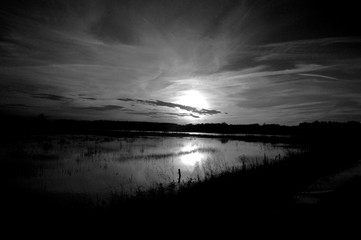 Eggesin, Sonnenuntergang &uuml;ber den Eggesiner Wiesen 