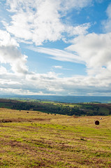 Black mountains and the Brecon beacons in the autumn