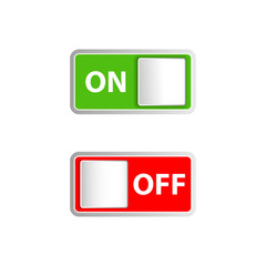 Icon On and Off toggle switch button on white background. Vector 