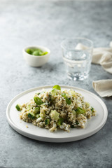 Quinoa salad with cucumber and mint